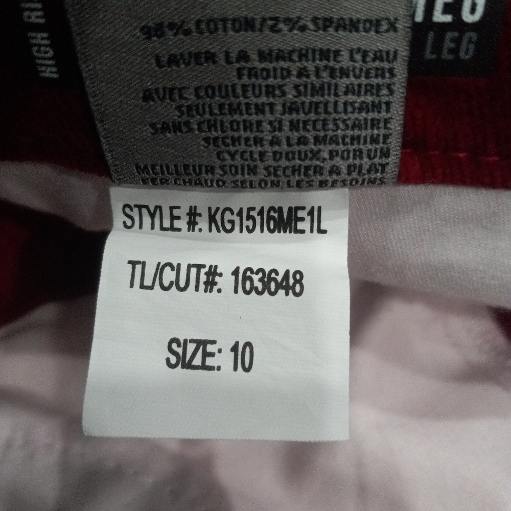 Kut From The Kloth Velvet High Rise Meg Fab Ab Wide Red Pants - Picture 15 of 16